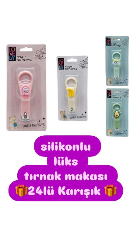 Adet: 25₺ // Silikonlu Figürlü Kasa Önü Tırnak Makası / 24lü Paket