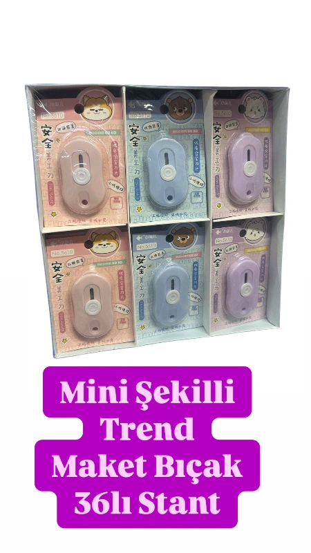 Mini Maket Bıçak Trend Şekilli / 36lı Stant