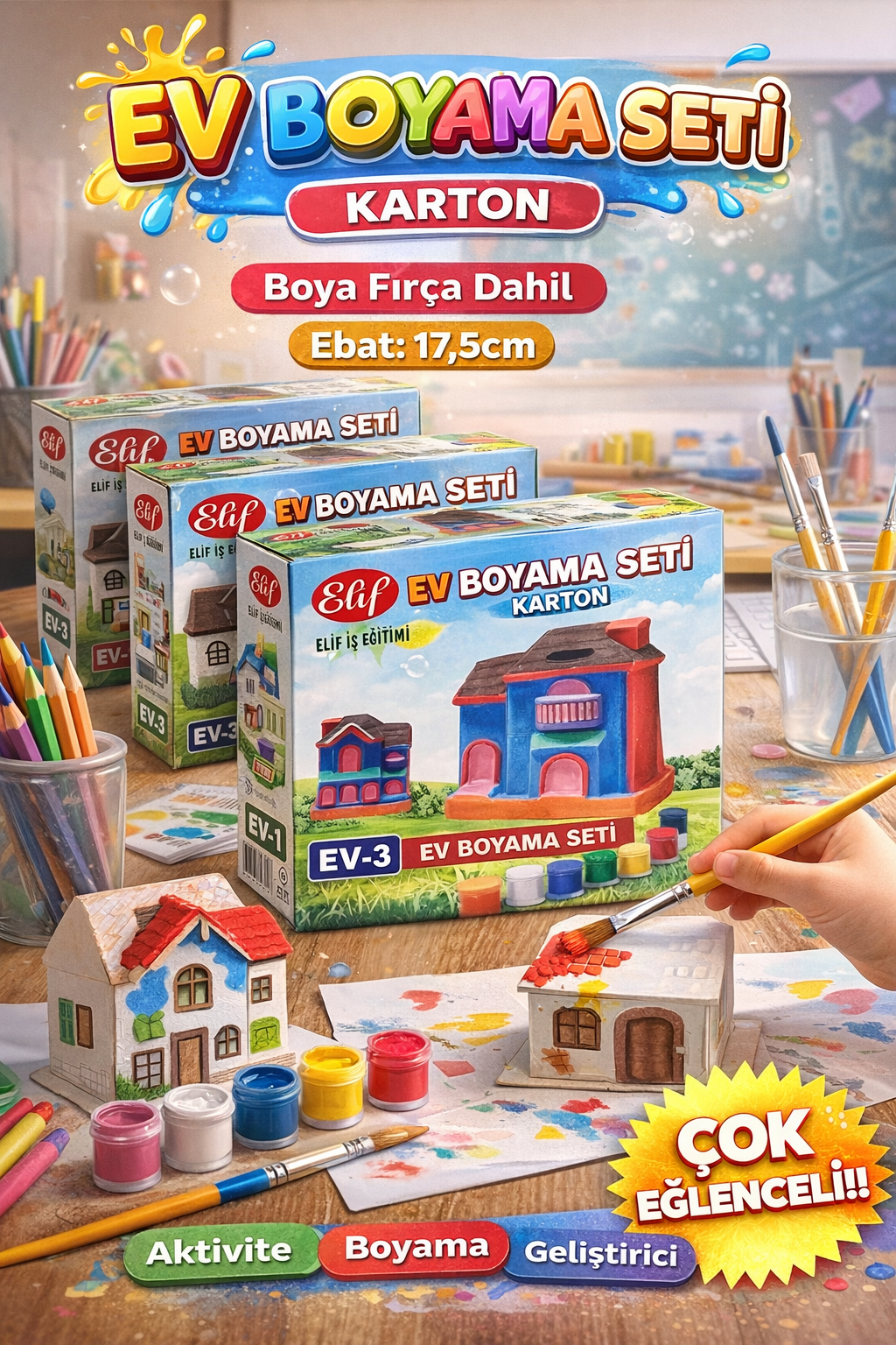 EV BOYAMA SETİ BOYA FIRÇA DAHİL/ 12li Paket