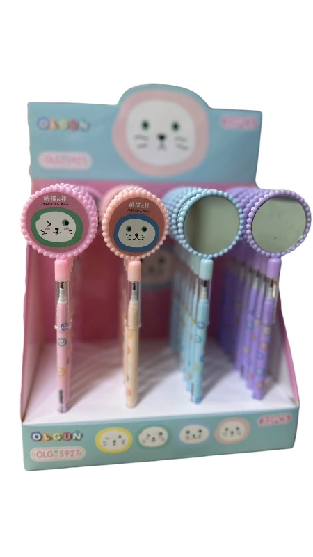 Aynalı Kız Model Lüks Yumurtlayan Kalem / 32li Stant