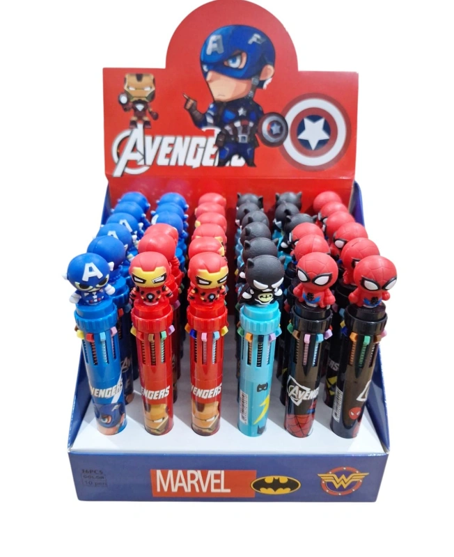 Adet: 35,5 ₺ / 10Renk Marvel Karakterler Çoklu Tükenmez / 36lı Stant