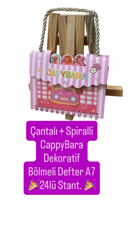 CAPPYBARA ÇANTALI BÖLMELİ TREND DEFTER / 24LÜ STANT