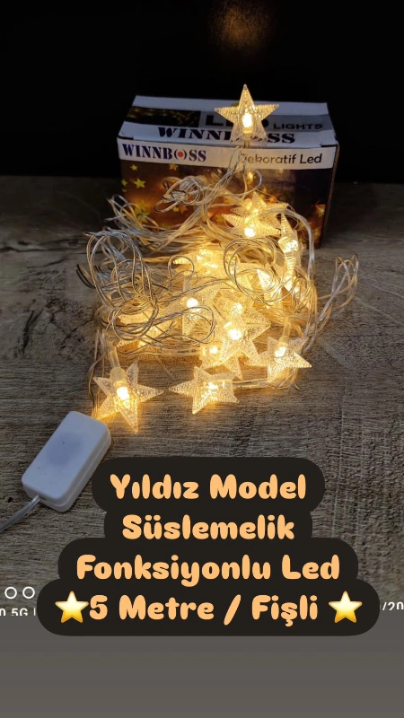 Yıldızlı Yılbaşı -Ramazan Konsept 5metre Dekor Işığı