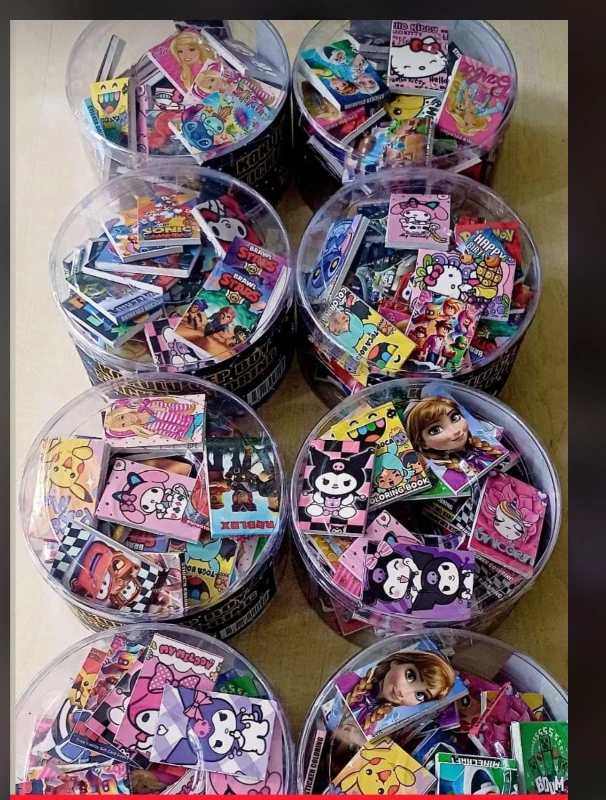 Cep Boy 4x6cm Karakterli Mini Boyama / 128Lİ Kasa Önü Kavanoz