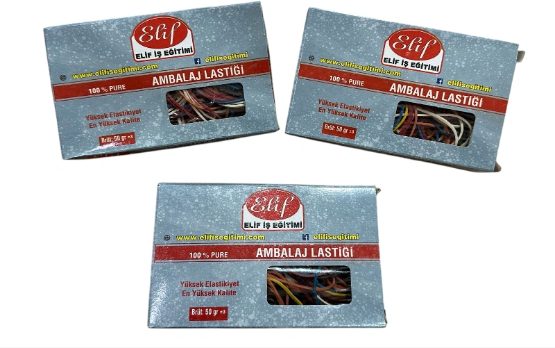 50gr Renkli Ambalaj Lastiği / 24lü Paket