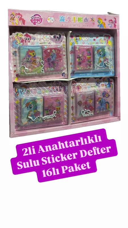 2li Lüks Aparatlı  Unicorn Pony Trend Sulu Defter / 48li Paket
