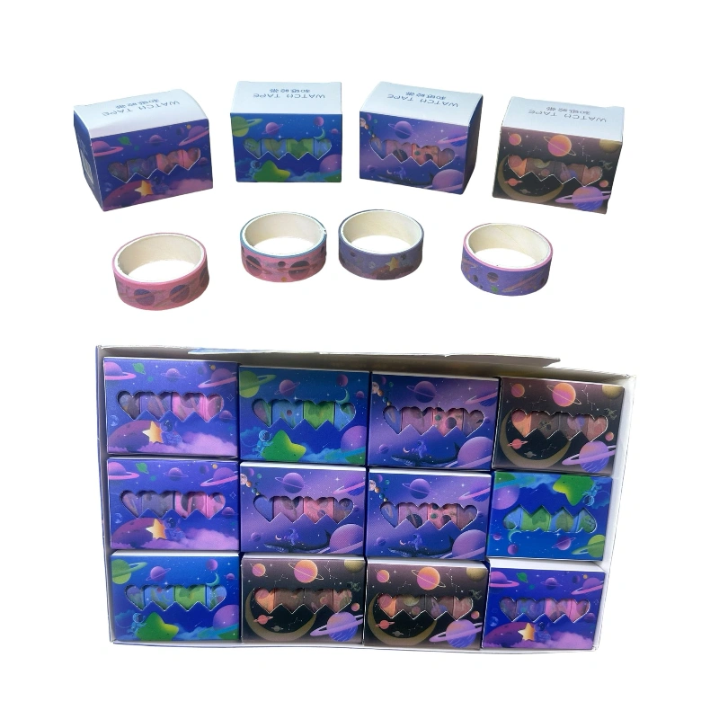 4lü  Uzay Figürlü Kutulu Hediyelik Dekoratif Bant Seti   Kod: 4330  / paket 12li