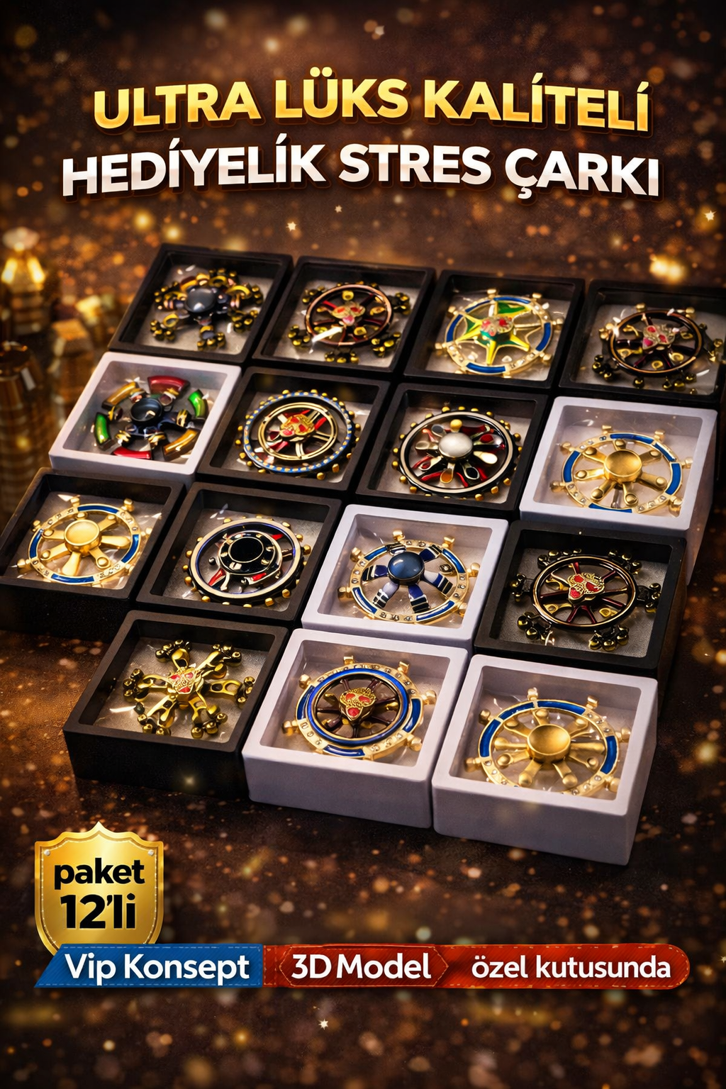 Üst Kalite Ağır Lüks Stres Çarkı / paket 12li