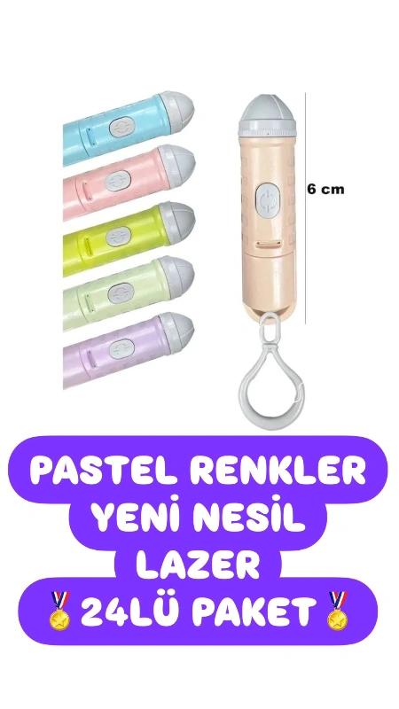 Yeni Nesil Pastel Model Lazer / 24lü Paket