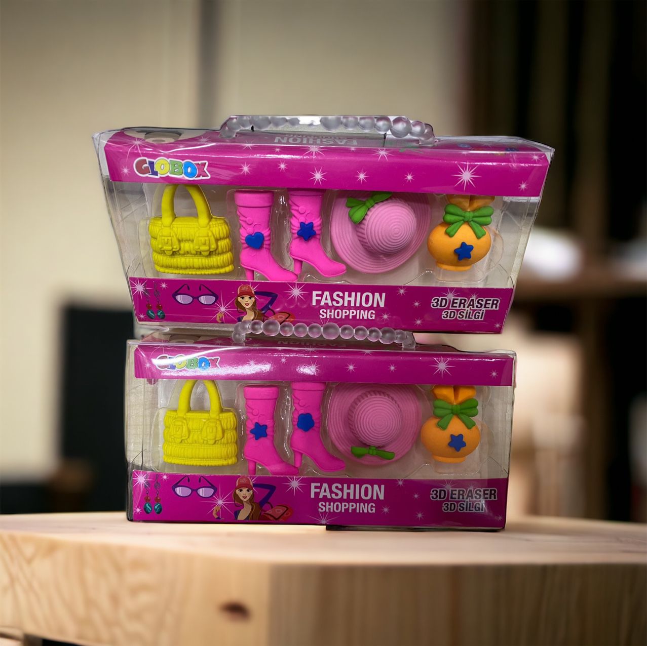 İNCİ KULPLU ÇANTALI SİLGİ SETİ ( PAKET 24LÜ)