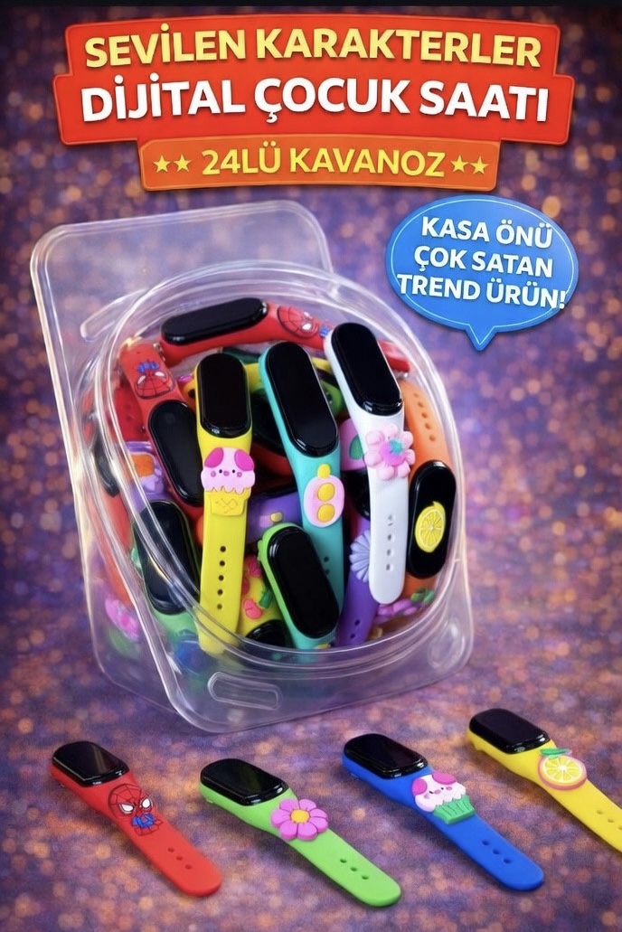Dijital Çocuk Saati / 24lü Kavanoz