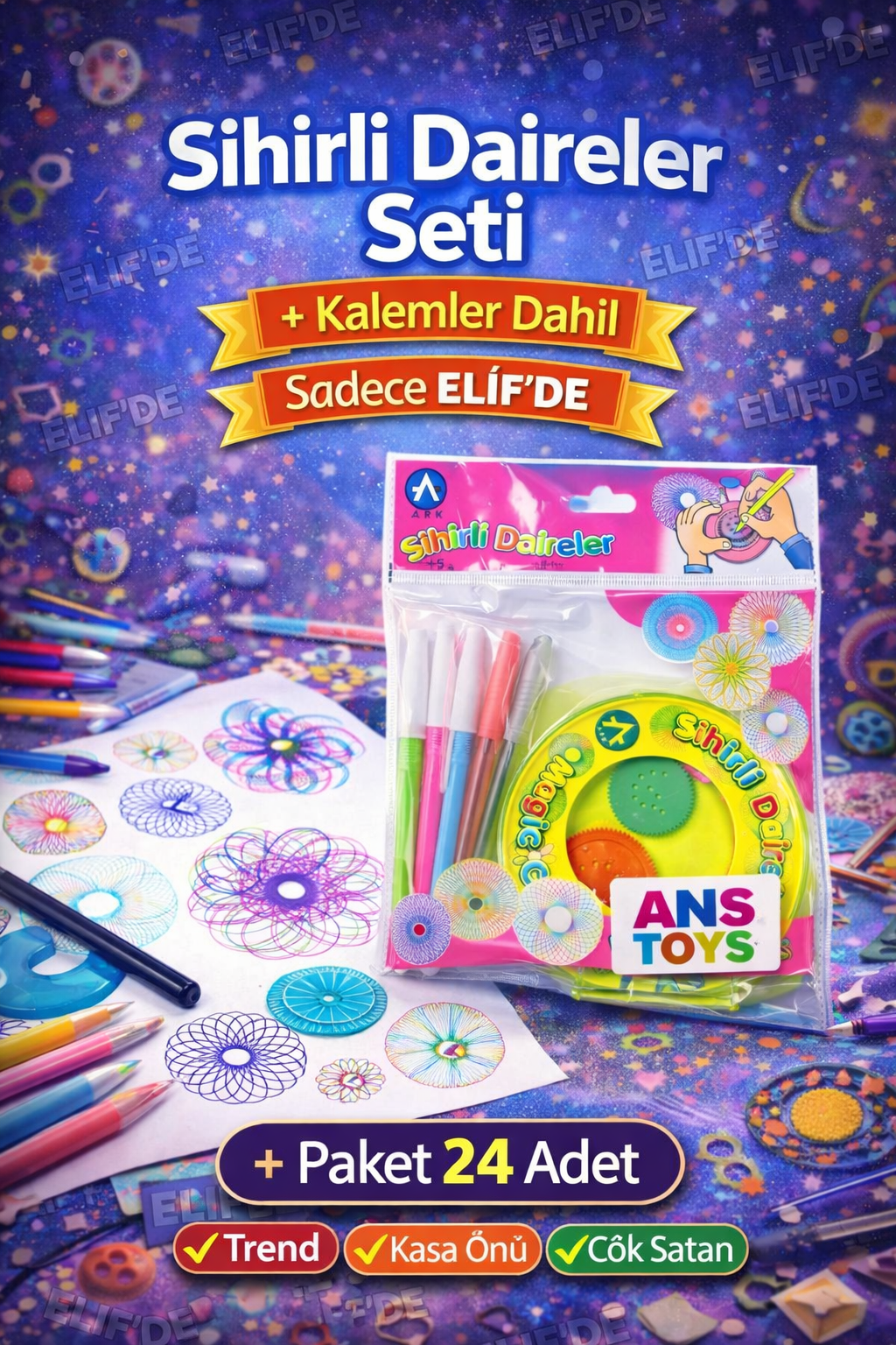 Sihirli Daireler Seti Kalem Dahil / 24lü Paket