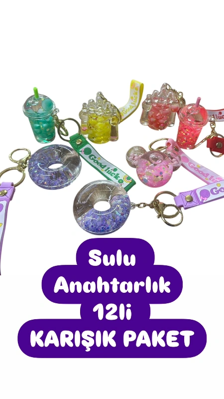 Sulu Anahtarlık Trendy Büyük Model / 12li Paket
