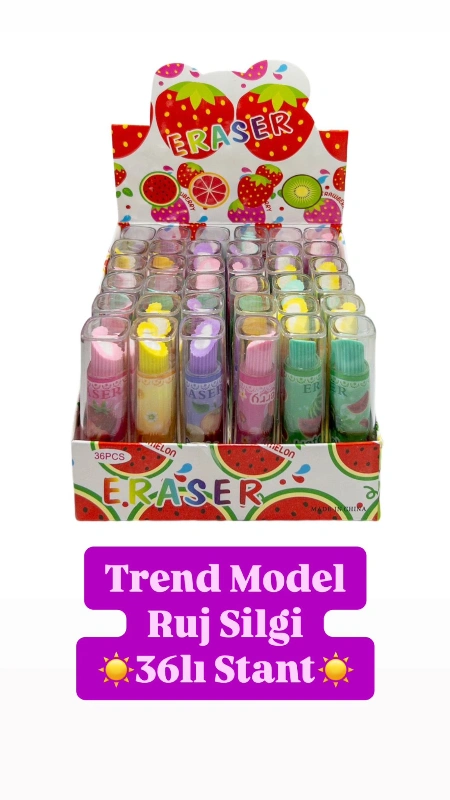 Ruj Model Trend Çevirmeli Silgi / 36Iı Stant