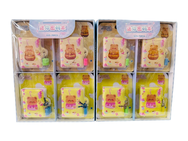 Adet: 65₺  / Kod: 533 Kilitli Ayıcık A7 Hatıra Deft / paket 20li