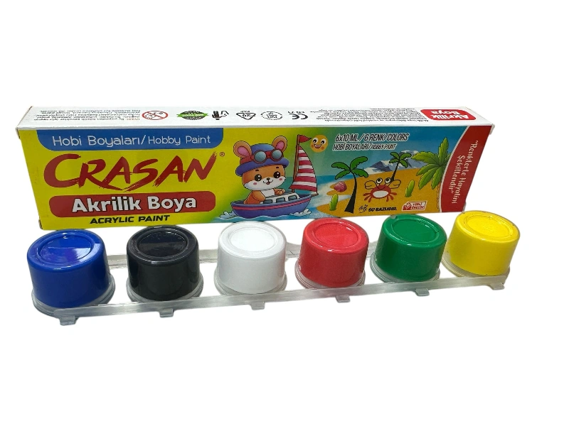 Adet: 30 ₺ / CRASAN 6Renk Akrilik Boya / 24lü Paket