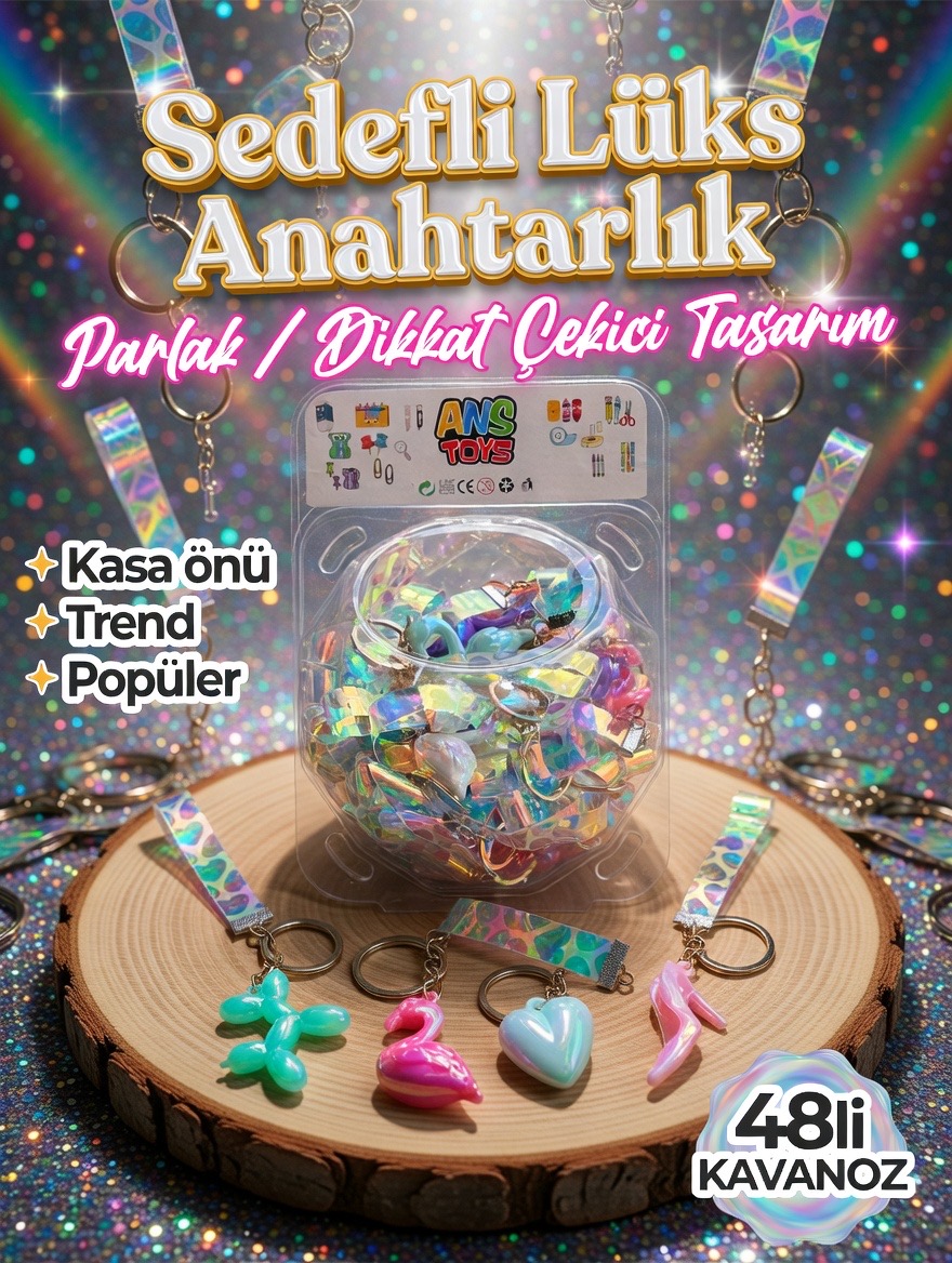 Sedefli Parlak Anahtarlık / 48li Kavanoz