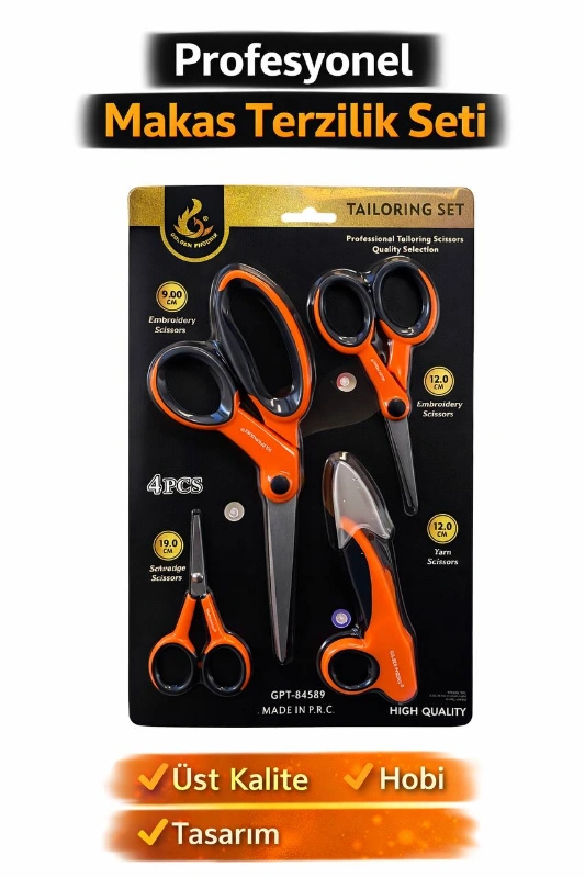 PROFESYONEL TERZİ KUMAŞ MAKAS SETİ  / 12Lİ STANT