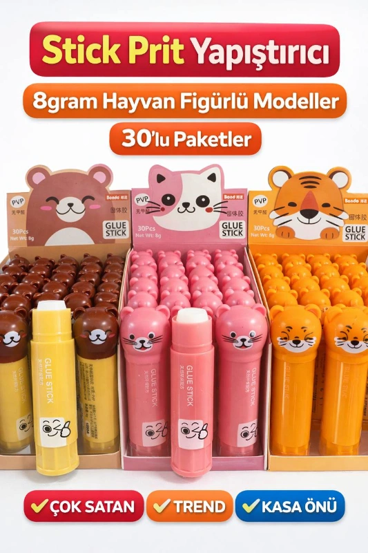 FİGÜRLÜ PRİTT STİCK YAPIŞTIRICI / 30LU STANT