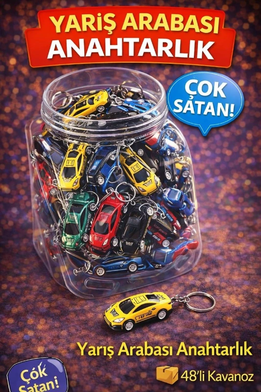 YARIŞ ARABASI ANAHTARLIK / 48Lİ KAVANOZ