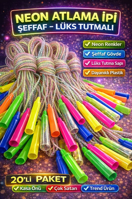 NEON ATLAMA İPİ ŞEFFAF / 20Lİ PAKET