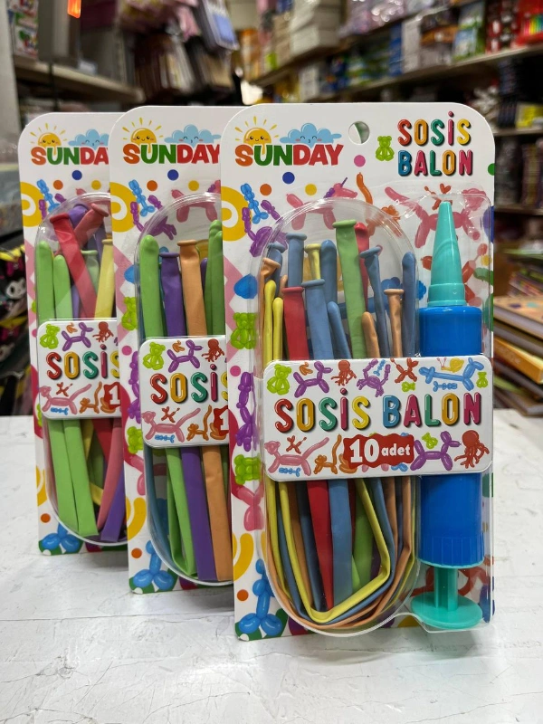 SOSİS BALON PARTİ SET POMPA İÇİNDE