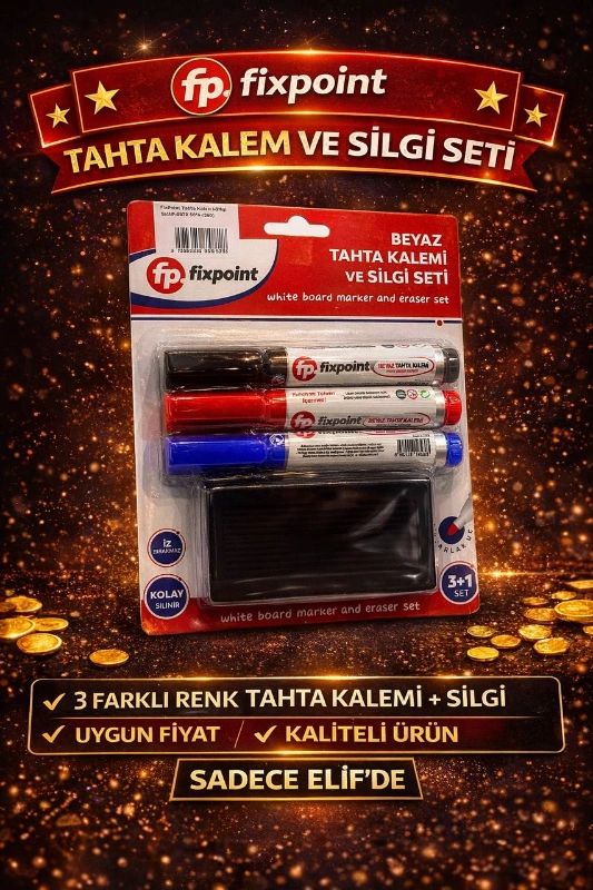 TAHTA KALEMİ SET SİLGİLİ / 12Lİ STANT