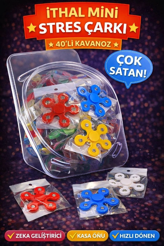 İTHAL BİLYELİ STRES ÇARKI / 40LI KAVANOZ