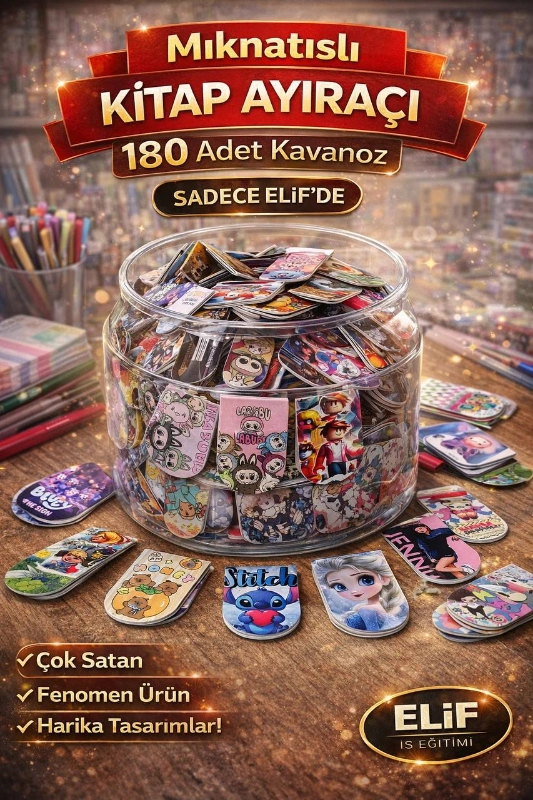 MIKNATISLI KİTAP AYIRAÇ / 180Lİ KAVANOZ