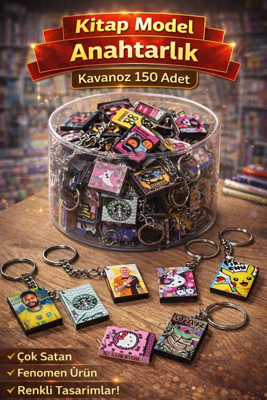 KİTAP MODEL ANAHTARLIK / 150Lİ KAVANOZ