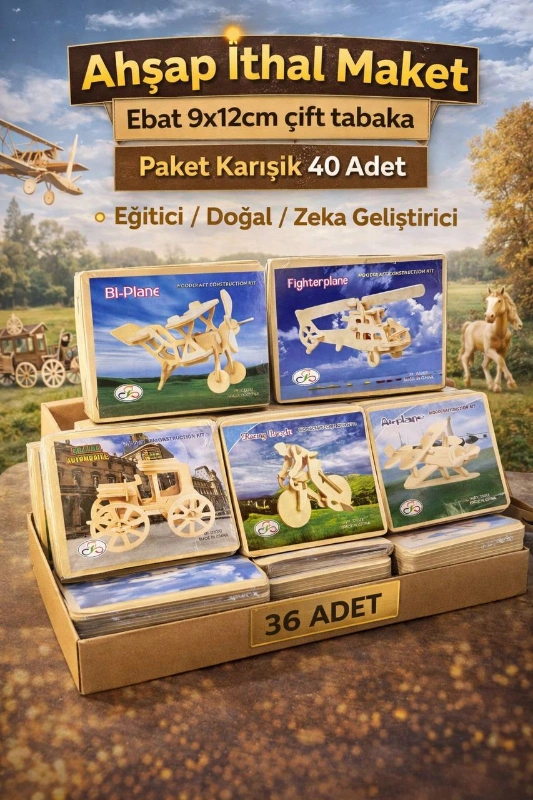 9 X 12 AHŞAP İTHAL MAKET / 20Lİ PAKET