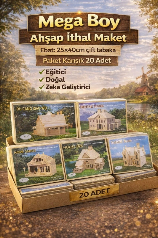 25 X 40 AHŞAP MEGA İTHAL MAKET / 20Lİ PAKET