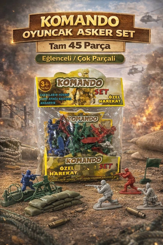 45 PARÇALI KOMANDO ASKER SETİ / 12Lİ PAKET