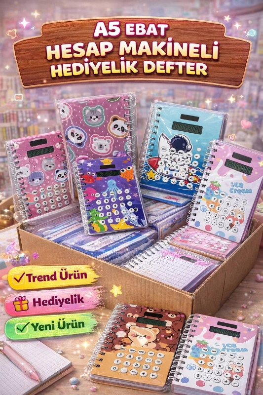 HESAP MAKİNELİ ÖZEL DEFTER / 12Lİ PAKET
