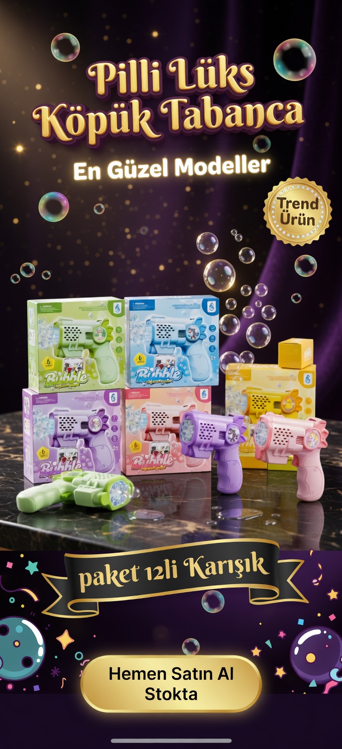 Pilli Lüks Köpük Tabanca / 12li Paket