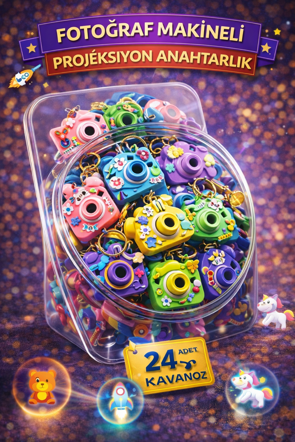 FOTOĞRAF MAKİNELİ PROJEKSİYONLU / 24lü KAVANOZ