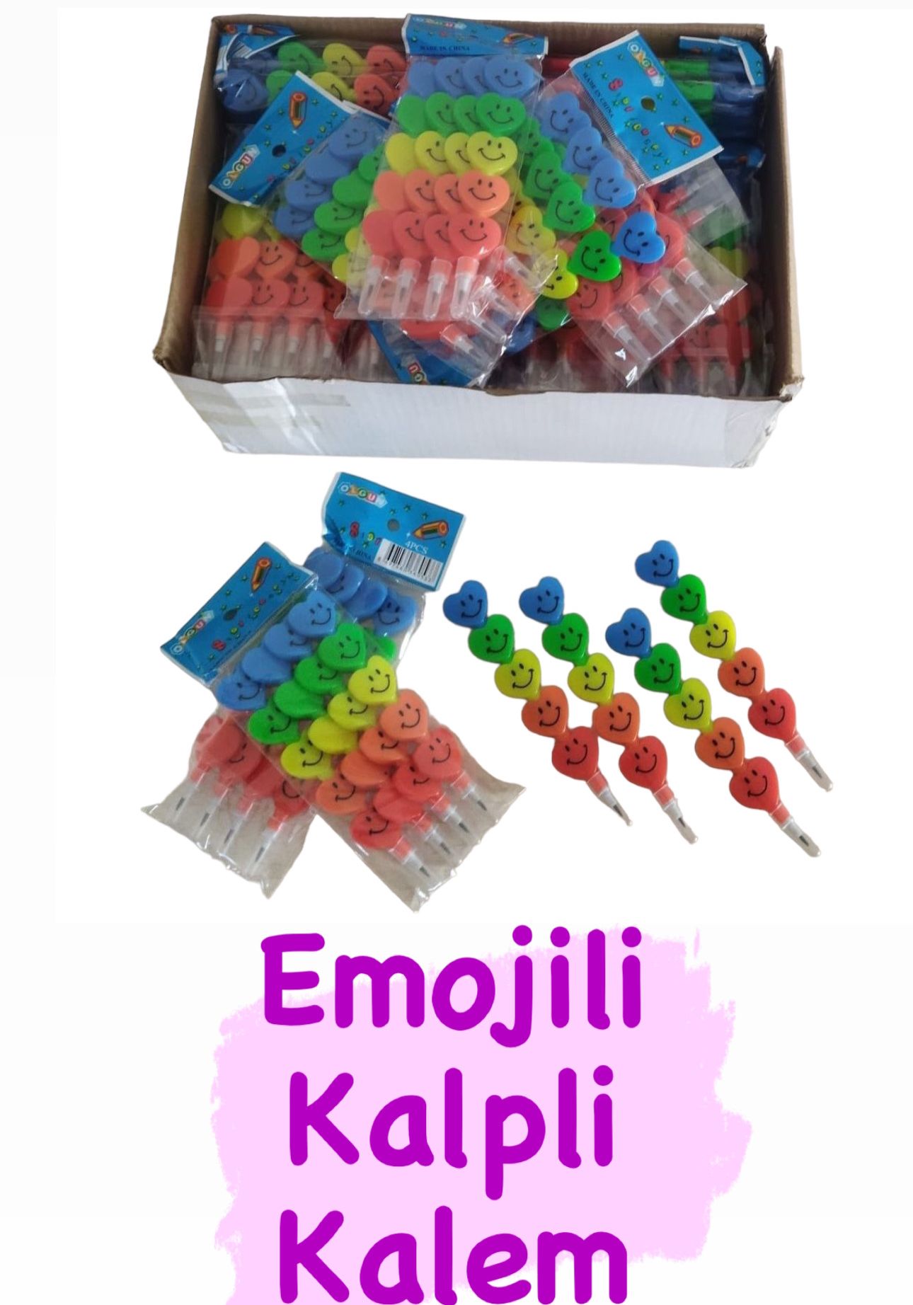 TAK ÇIKAR EMOJİLİ YUMURTLAYAN KALEM 4LÜ POŞET