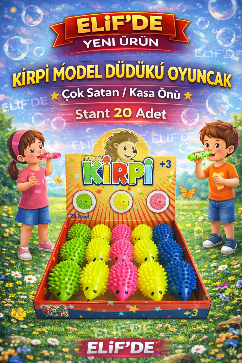Düdüklü Kirpi OYUNCAK / 20li Paket