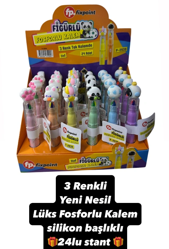 Adet: 39,5₺ / FixPoint 3 Renk New Lüks Fosforlu  / paket 24lü