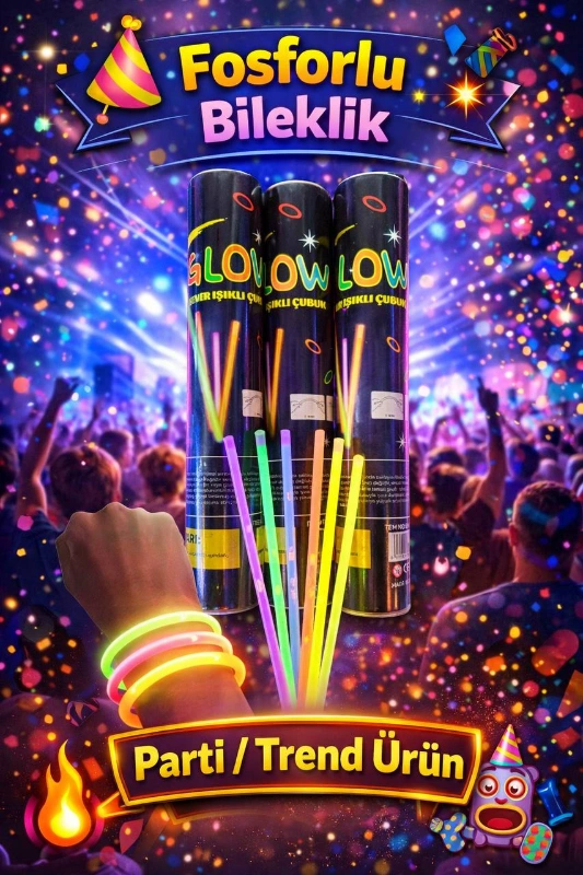 Fosforlu Bileklik Glowing / 50li Paket