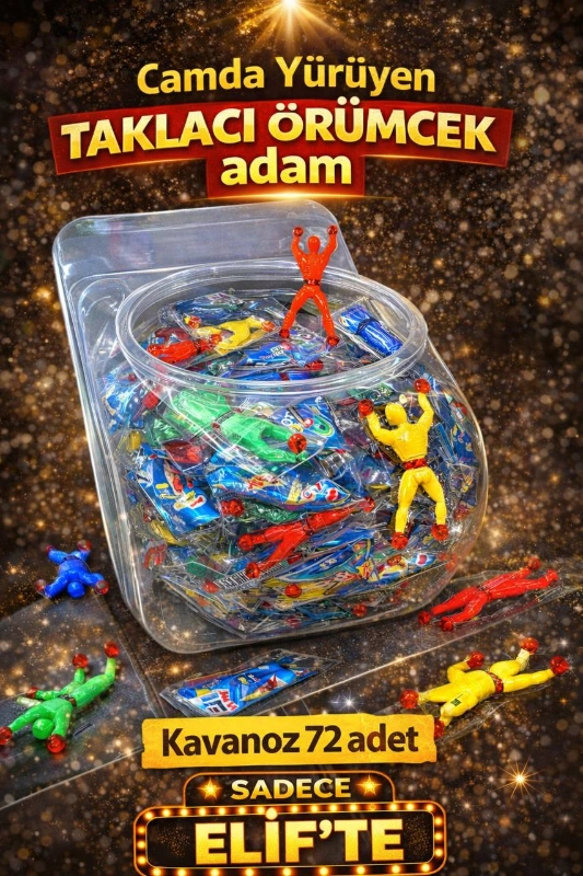 CAMDA YÜRÜYEN ÖRÜMCEK ADAM / 72Lİ KAVANOZ