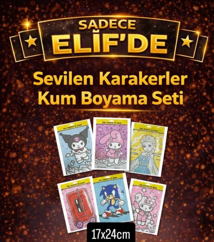 SEVİLEN KARAKTERLER KUM BOYAMA / 48Lİ PAKET
