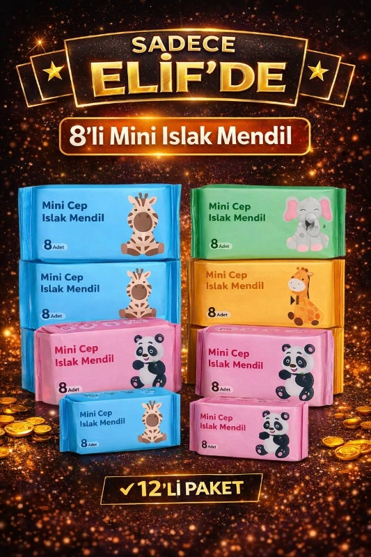 8Lİ MİNİ ISLAK MENDİL TRENDY / 24LÜ PAKET