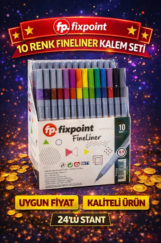 FİXPOİNT 10 RENK FİNELINER KALEM SETİ