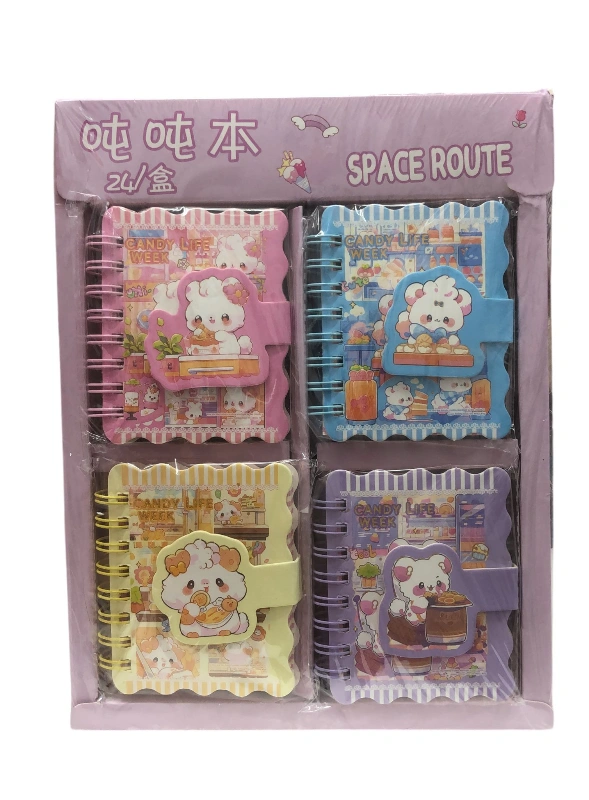 Space Route Cırtlı Kapak Not Defteri / 24lü Stant