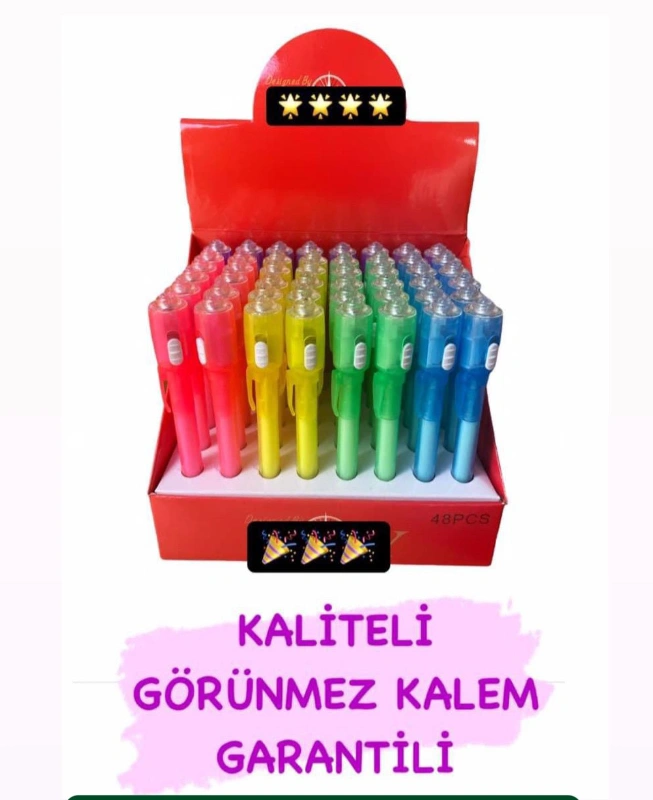 Işıklı Görünmez Kalem / 48li Stant