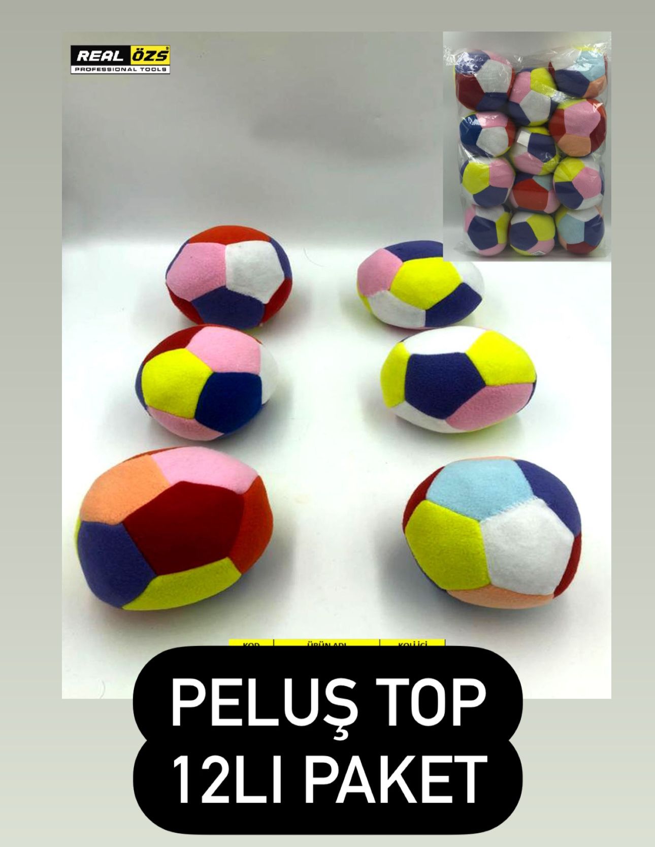 PELUŞ OYUNCAK TOP 10,CM ( 12Lİ PAKET )