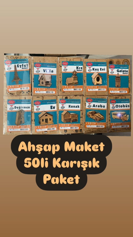 Ahşap Maket Grubu / 50li Karışık