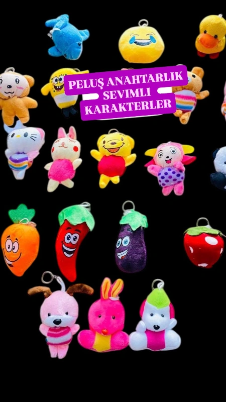 SEVİMLİ HAYVANLAR PELUŞ ANAHTARLIK / 24LÜ PAKET