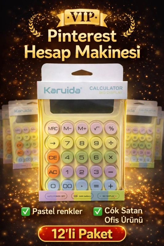 PİNTEREST HESAP MAKİNESİ / 12Lİ PAKET
